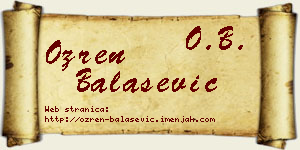 Ozren Balašević vizit kartica
